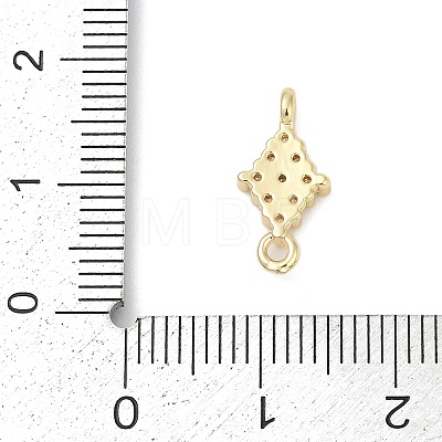 Brass Micro Pave Clear Cubic Zirconia Connector Charms KK-Z094-08G-03-1