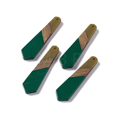 Opaque Resin & Walnut Wood Pendants RESI-M027-10A-1