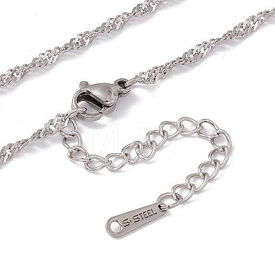 201 Stainless Steel Singapore Chain Necklace for Men Women NJEW-P268-A26-1X5-1