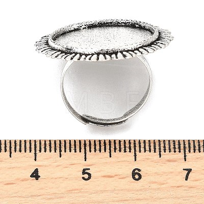 Vintage Adjustable Iron Finger Ring Components Alloy Cabochon Bezel Settings X-PALLOY-Q300-14AS-NR-1