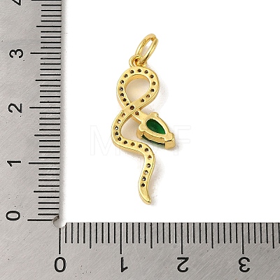 Brass Micro Pave Cubic Zirconia Pendant KK-R162-034B-G-1