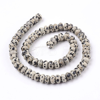 Natural Dalmatian Jasper Beads Strands G-O162-02-5x8mm-1