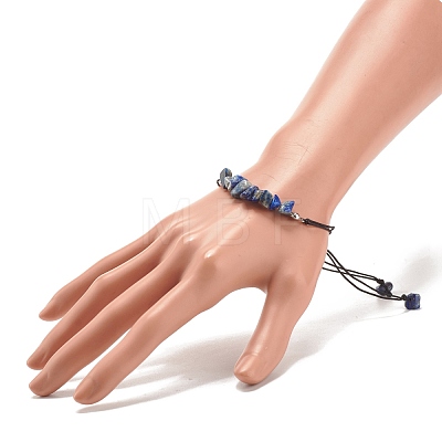 Natural Lapis Lazuli Chips Braided Bead Bracelet BJEW-JB08019-01-1