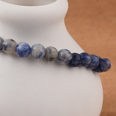 Natural Blue Spot Jasper Bead Stretch Bracelets BJEW-K212-A-039-1