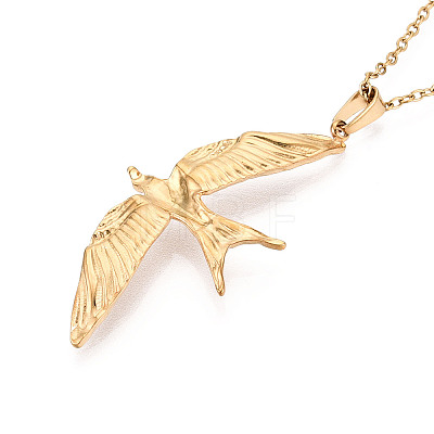 304 Stainless Steel Pendant Necklaces NJEW-T018-23G-1