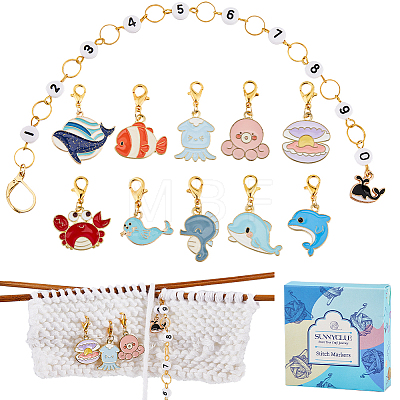 Sea Animals DIY Knitting Tool Sets HJEW-SC00026-1
