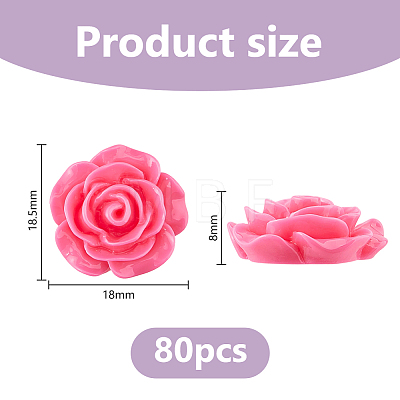 80Pcs Opaque Resin Cabochons RESI-DC0001-61B-1