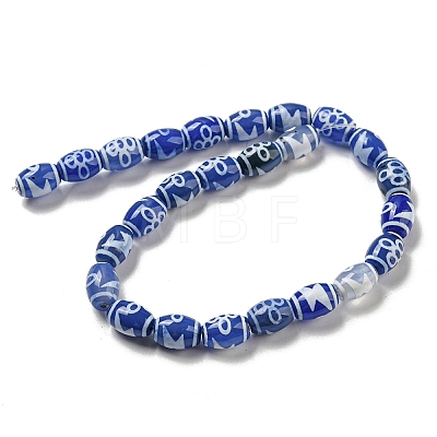 Blue Tibetan Style dZi Beads Strands TDZI-NH0001-C08-01-1