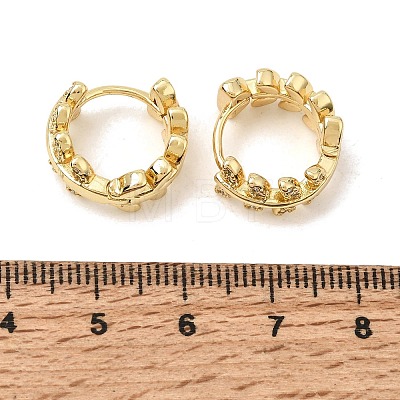 Leaf Brass Micro Pave Cubic Zirconia Hoop Earrings for Women CU-CBAE7DF-41G-1