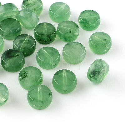 Flat Round Imitation Gemstone Acrylic Beads X-OACR-R050-M-1