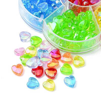 280Pcs 7 Colors Eco-Friendly Transparent Acrylic Beads TACR-CJ0001-58-1