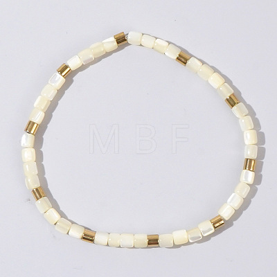 Bohemian Style Natural Shell Column Beads Stretch Bracelets for Women WU0042-2-1