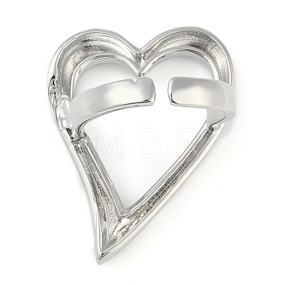 Hollow Heart Brass Open Cuff Ring RJEW-Q819-29P-1