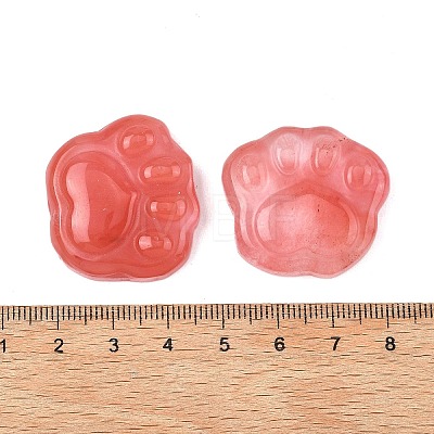 Cherry Quartz Glass Carved Cabochons G-I395-A04-1
