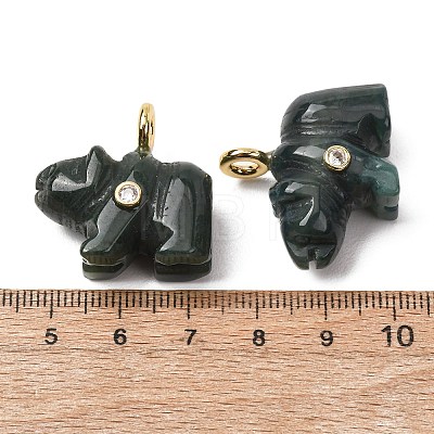 Natural Moss Agate Carved Pendants G-H357-02G-09-1