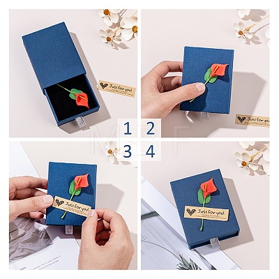 Kraft Paper Jewelry Ring Box CON-BC0005-87-1