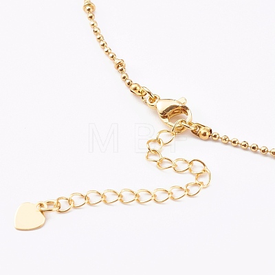 Brass Ball Chain Necklaces NJEW-JN03373-1