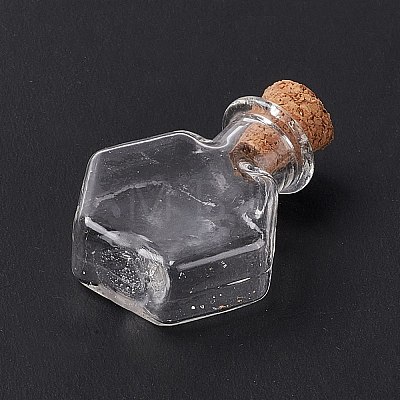 Hexagon Dollhouse Miniature Glass Cork Bottles Ornament AJEW-F058-01A-1