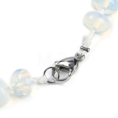 Opalite Rondelle Graduated Beaded Necklaces for Women Men NJEW-K388-02F-1