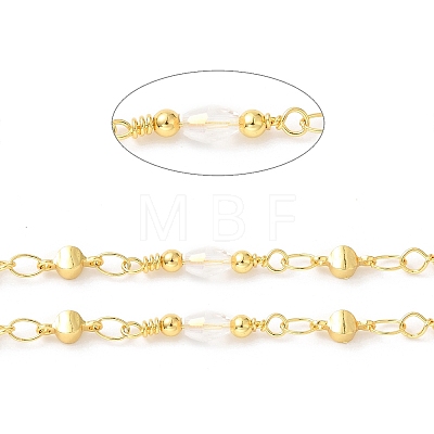 Handmade Oval Glass Beaded Chains CHC-M024-11G-1