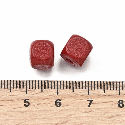 Spray Painted Wooden Beads WOOD-P021-01B-12-1