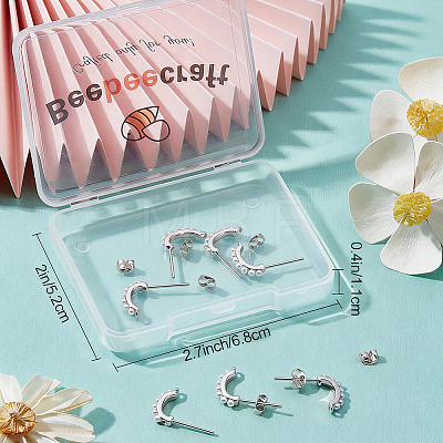 10Pcs Brass Stud Earring Findings KK-BBC0028-21-1