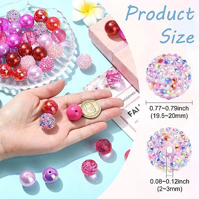 50Pcs 15 Styles Resin Rhinestone & Acrylic Beads Findings Kits DIY-CJ0003-30-1