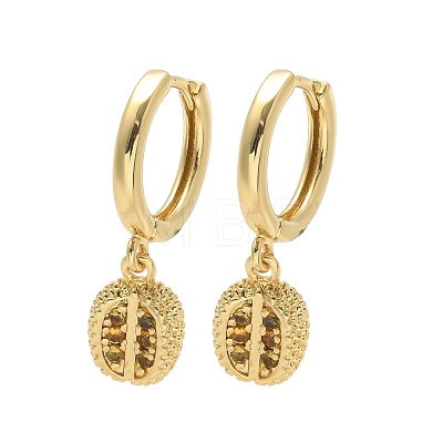 Brass Cubic Zirconia Hoop Earrings EJEW-Q015-01G-D-1