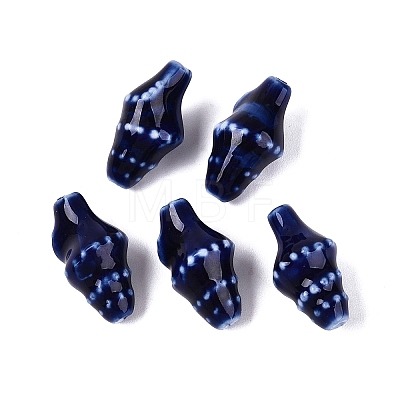 Vintage Handmade Porcelain Beads PORC-Q006-08O-1