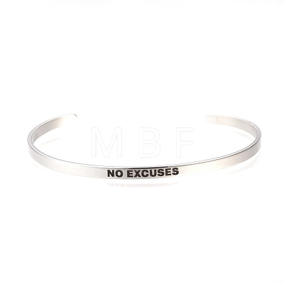 201 Stainless Steel Cuff Bangles BJEW-Q685-01-1