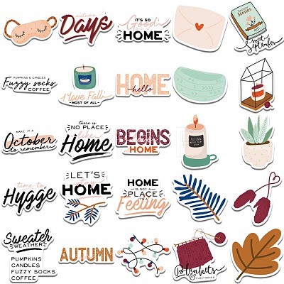 Autumn Daily Theme Colorful Self-Adhesive Picture Stickers DIY-P069-08-1