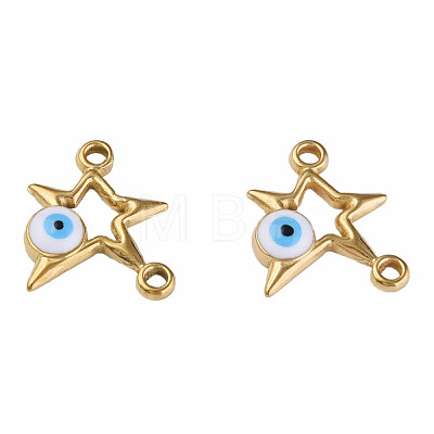 304 Stainless Steel Enamel Connector Charms STAS-N087-62-02G-1