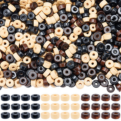 900Pcs 3 Colors Natural Maple Wood Beads WOOD-SP0001-94-1