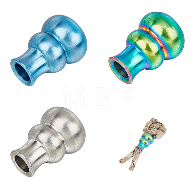  3Pcs 3 Colors Outdoor EDC Tool Titanium Alloy Parachute Rope European Beads FIND-NB0004-97B-1