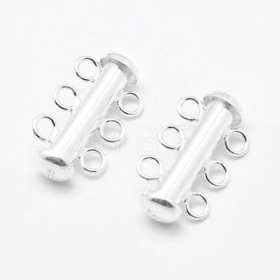 Sterling Silver Slide Lock Clasps STER-K035-02-1