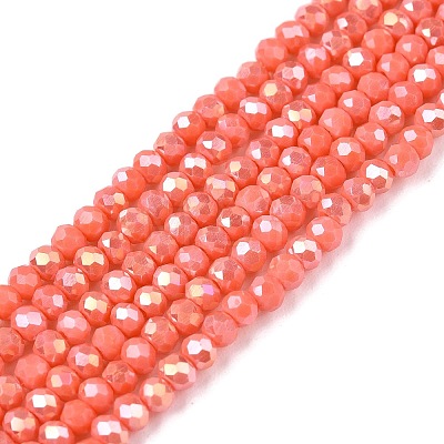 Electroplate Glass Beads Strands EGLA-A044-P1mm-B21-1