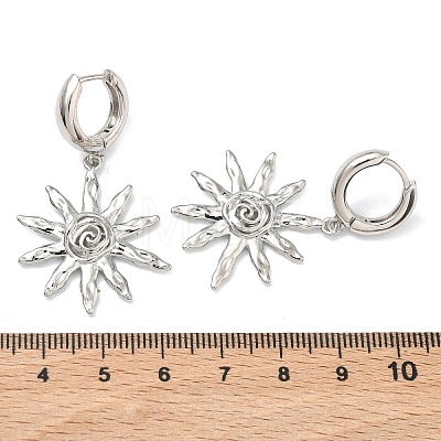 Sun Brass Hoop Earrings EJEW-C181-11P-1