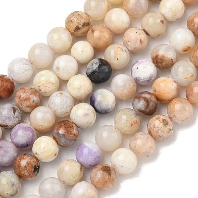 Natural Purple Opal Beads Strands G-L642-B21-6mm-1