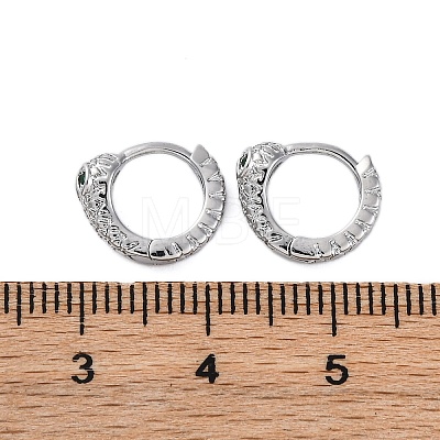 Brass Cubic Zirconia Hoop Earrings EJEW-Q014-35P-1