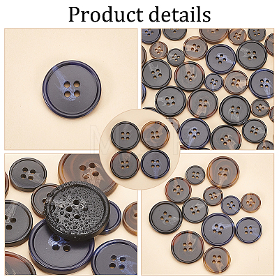   96Pcs 12 Style Resin Button DIY-PH0009-82-1