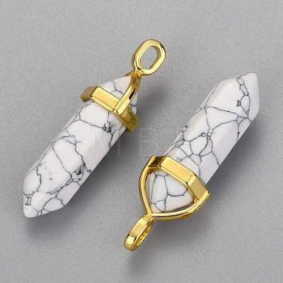 Synthetic Howlite Double Terminated Pointed Pendants G-G902-C01-1