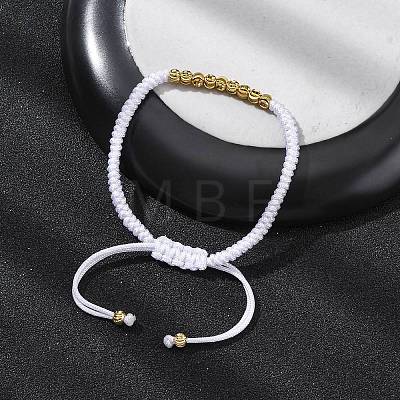 Polyester Cord Braided Bead Bracelets for Women BJEW-L698-01G-14-1