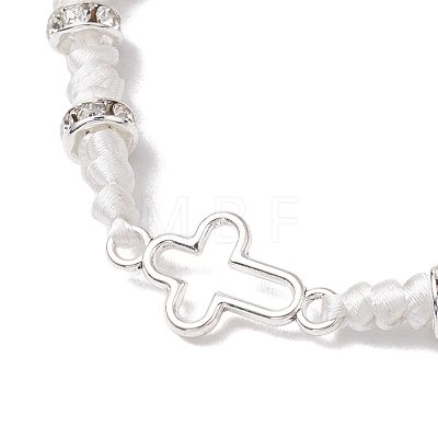 2Pcs Cross Alloy Link Bracelets BJEW-JB11527-1