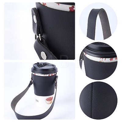 Gorgecraft PU Leather Heat Resistant Reusable Cup Sleeve AJEW-GF0003-90A-1