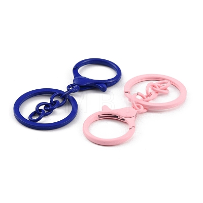 Spray Painted Alloy Keychain Lobster Clasps PALLOY-K004-03-1