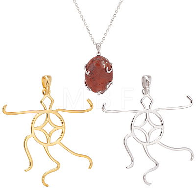 2 Colors 925 Sterling Silver Pendant Irregular Cabochon Settings STER-PH0002-02A-1