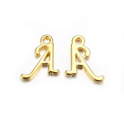 Golden Plated Alloy Letter Pendants X-PALLOY-J718-01G-A-1