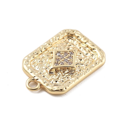 Brass Micro Pave Cubic Zirconia Pendants KK-D283-30G-04-1