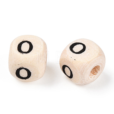 Printed Natural Schima Wood Beads WOOD-TAC0005-29B-01O-1