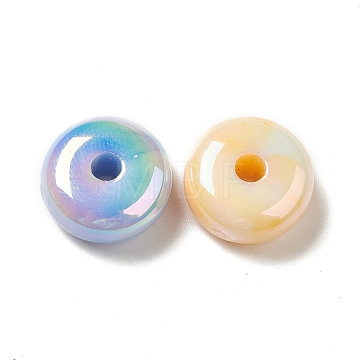 UV Plating Opaque Rainbow Iridescent Acrylic Beads PACR-D069-10-1